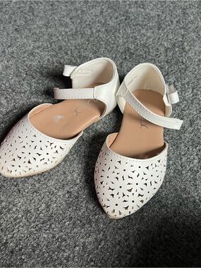 Sugar Girls White Laser-Cut Dress Shoes with Ankle Strap
